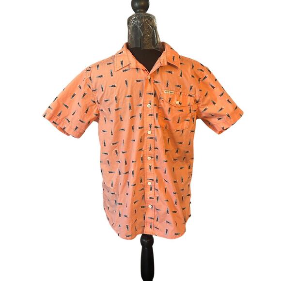 Lucky Brand youth short sleeve button down shirt Size Extra Large Xl - Picture 1 of 6